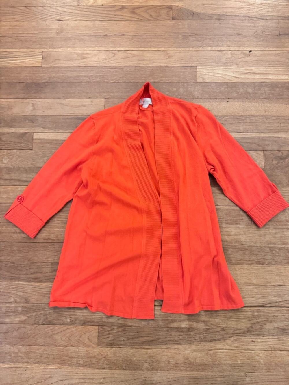 Laura Ashley Women's Coral Open Front Cardigan - Size M
 b38
